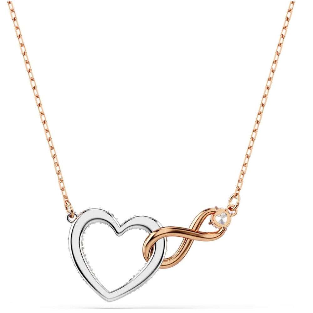Swarovski Hyperbola Infinity & Heart Mixed Metal Necklace NIB Retails:$159 - Picture 3 of 7